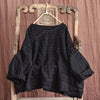 Image of Striped Yarn-dyed Linen Leisure Women's Coat Twill Stitching Wire Loose Artistic Shopping