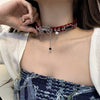 Image of Vintage Red Spider Web Plush Clavicle Chain Shopping