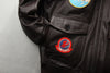 Image of Men's Embroidered Leather Leather Motorcycle Jacket Shopping