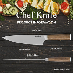 Chef Knife - 8-Inch Professional Japanese Kitchen Knife, Ultra Sharp Gyuto Knife Full Tang Ergonomic Natural Wood Handle, Cooking Knife With Gift Box Shopping