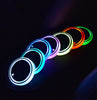 Image of Colorful Cup Holder LED Light-up Coaster Solar & USB Charging Non-slip Coaster Ambient Light For Car Automatically Shopping