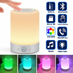 Wireless Night Light Bluetooth Speaker Color Changing Touch Control Desk Lamp Shopping