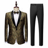 Image of Men's Floral Suit Trousers Suit Slim-fit Banquet Stage Wear Shopping